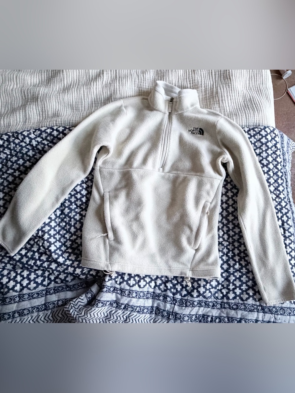 The North Face Cream Half-Zip Sherpa Fleece Pullover